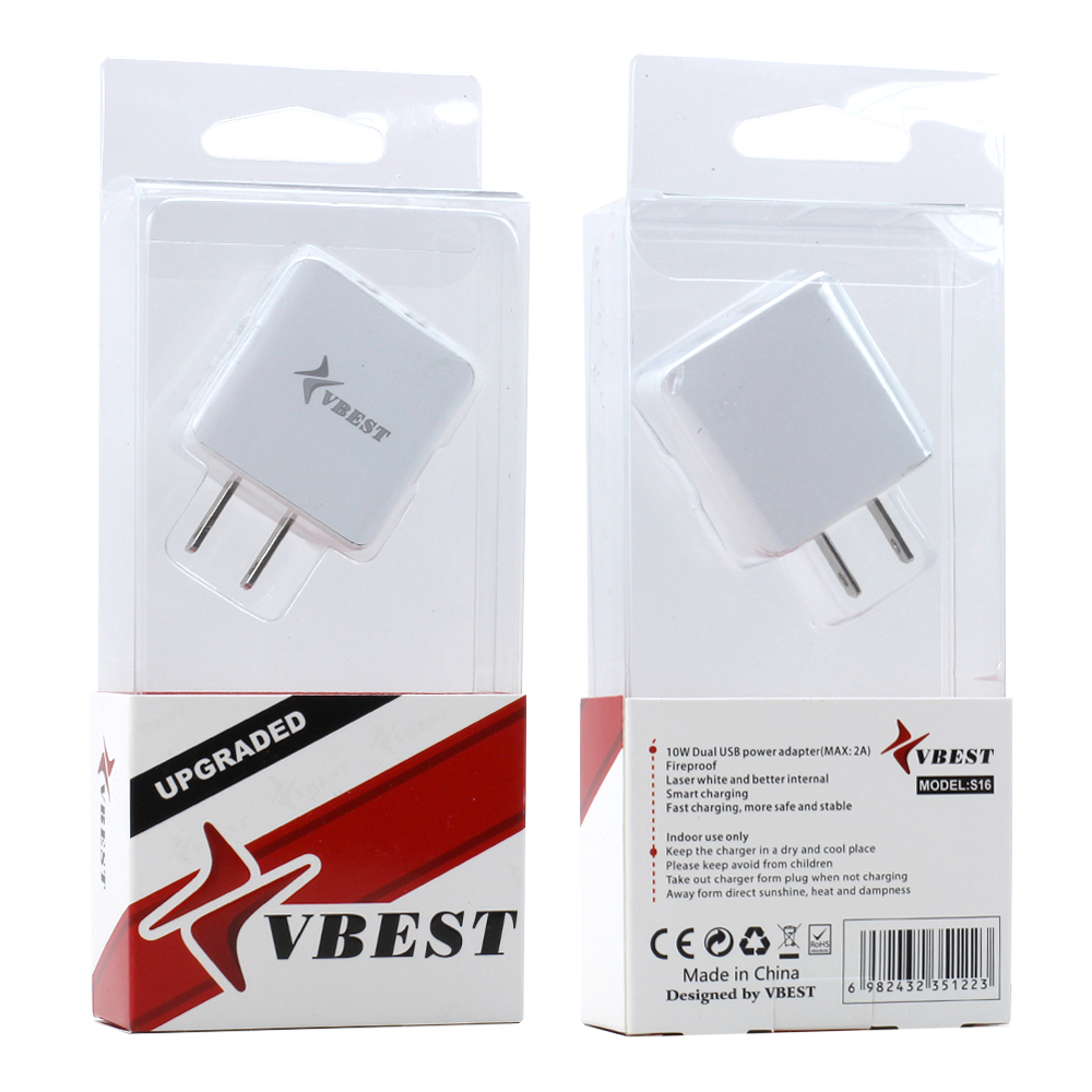 UniverSal Dual HouSe Power Smart Adapter Charger 2.1A (White)